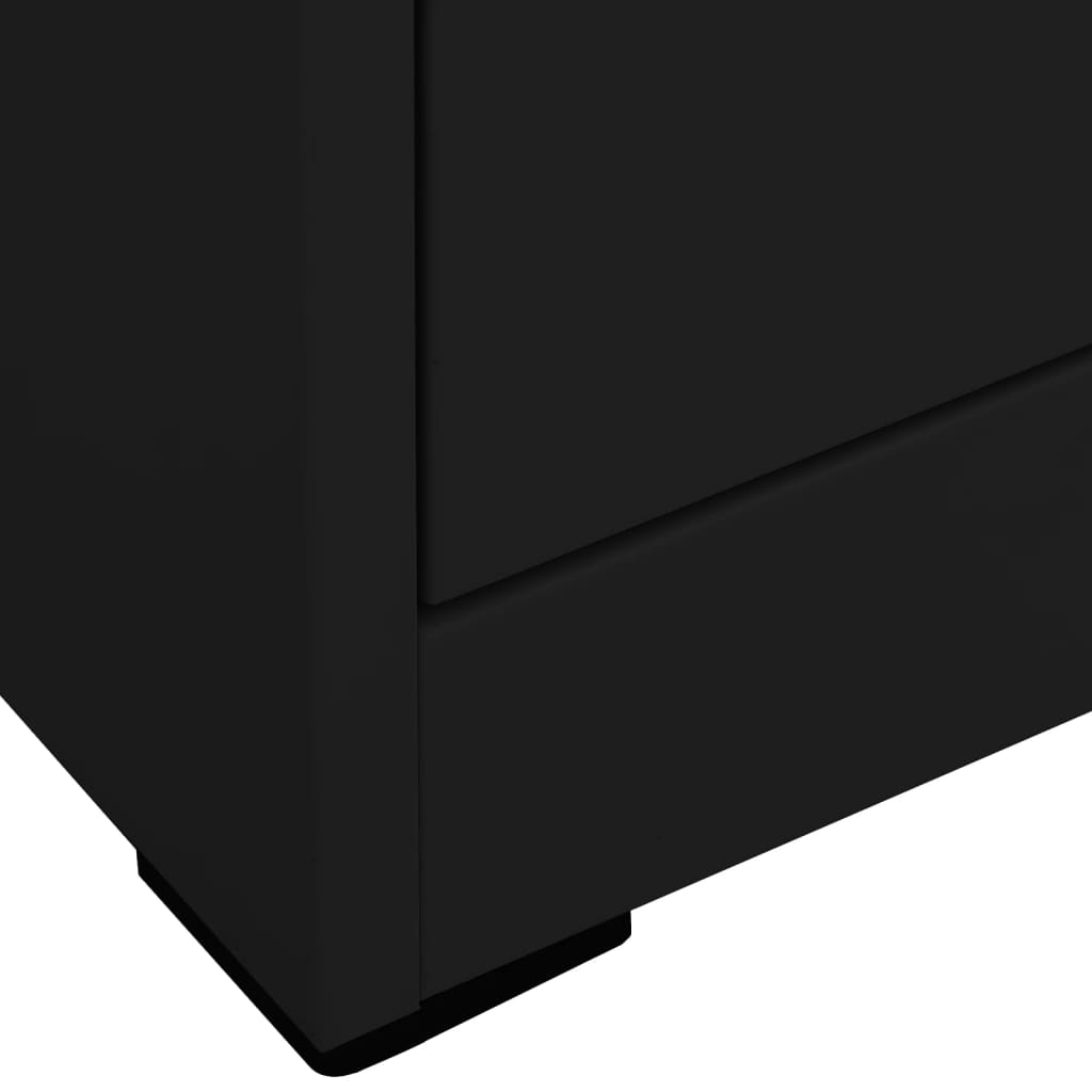 vidaXL Dokumentskåp svart 46x62x164 cm stål