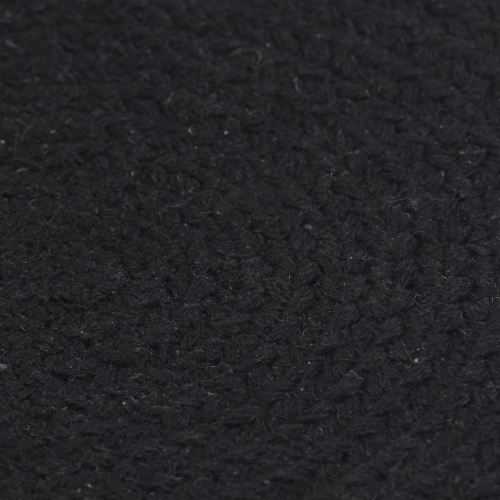 vidaXL Bordstabletter 6 st svart 38 cm rund bomull