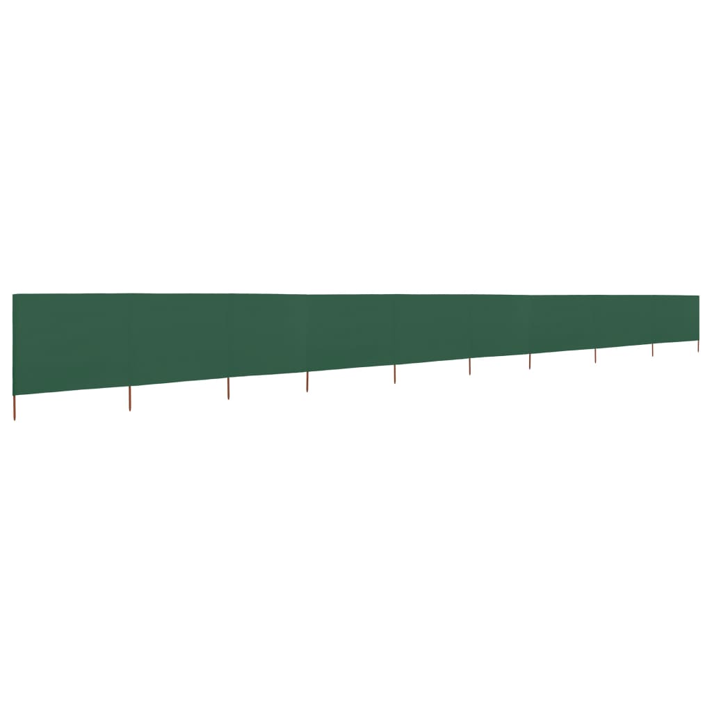 vidaXL Vindskydd 9 paneler tyg 1200x160 cm grön
