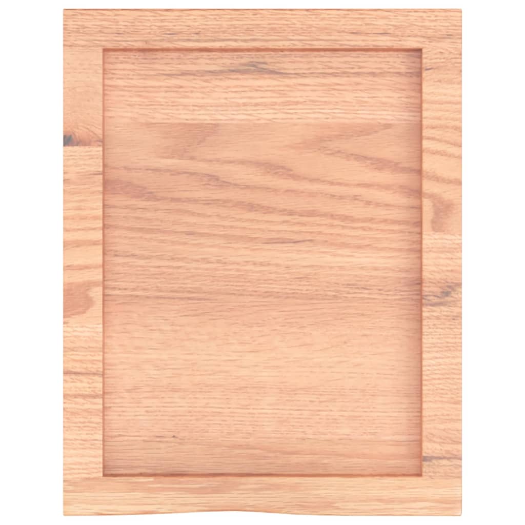 vidaXL Bänkskiva badrum ljusbrun 40x50x(2-4) cm behandlat massivt trä