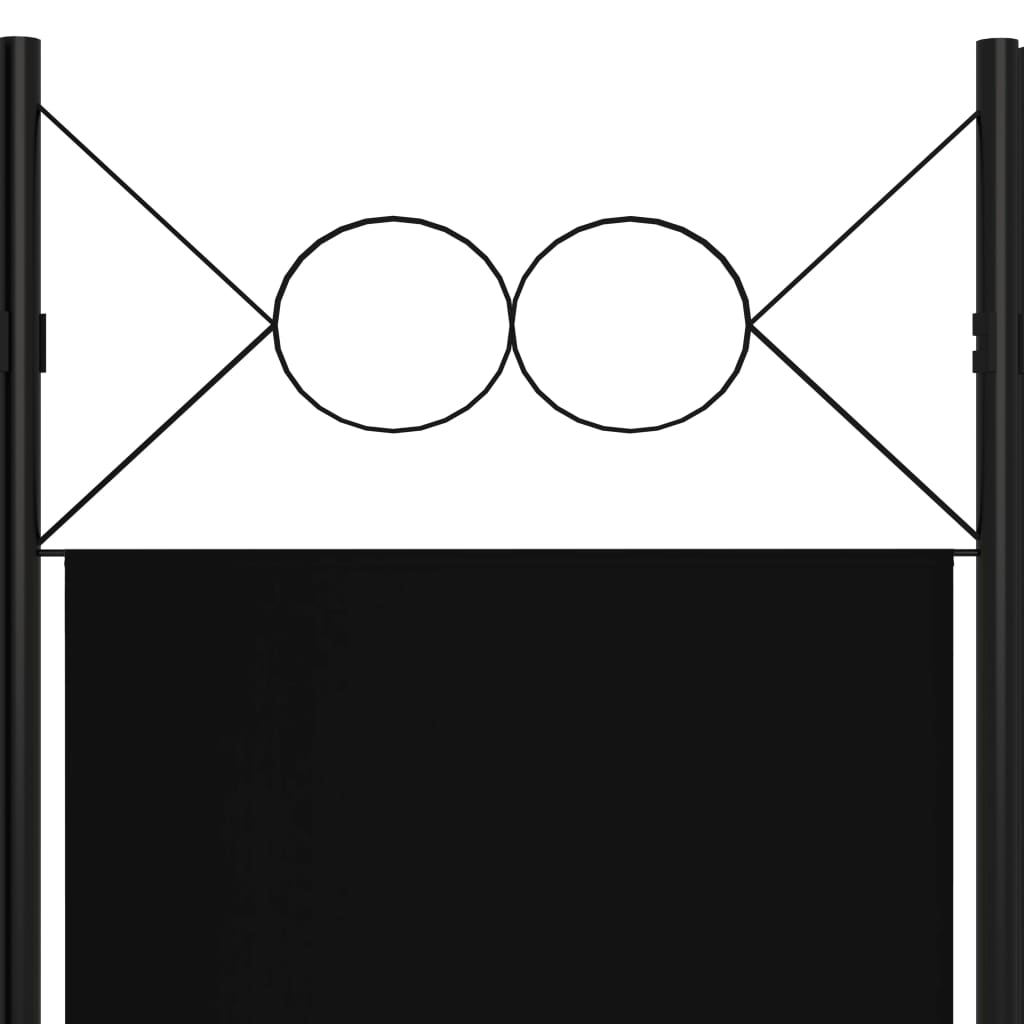 vidaXL Rumsavdelare 4 paneler svart 160x180 cm