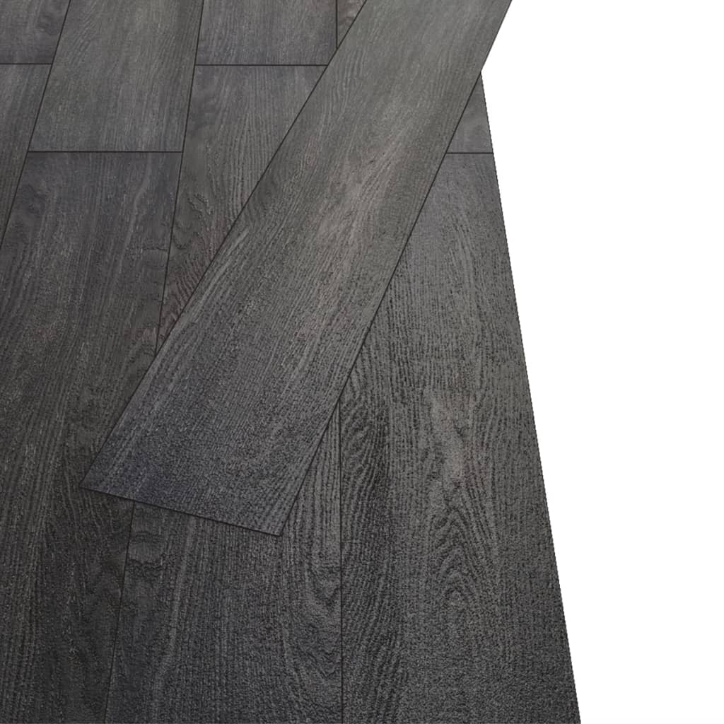 vidaXL Ej självhäftande PVC-golvplankor 4,46 m² 3 mm svart