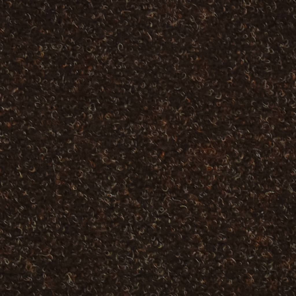 vidaXL Trappstegsmattor självhäftande 15 st brun 65x21x4 cm brodyr