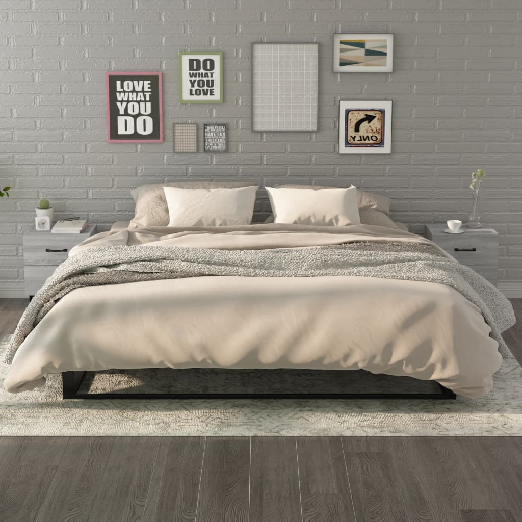 vidaXL Sängbord 2 st grå sonoma 40x35x47,5 cm