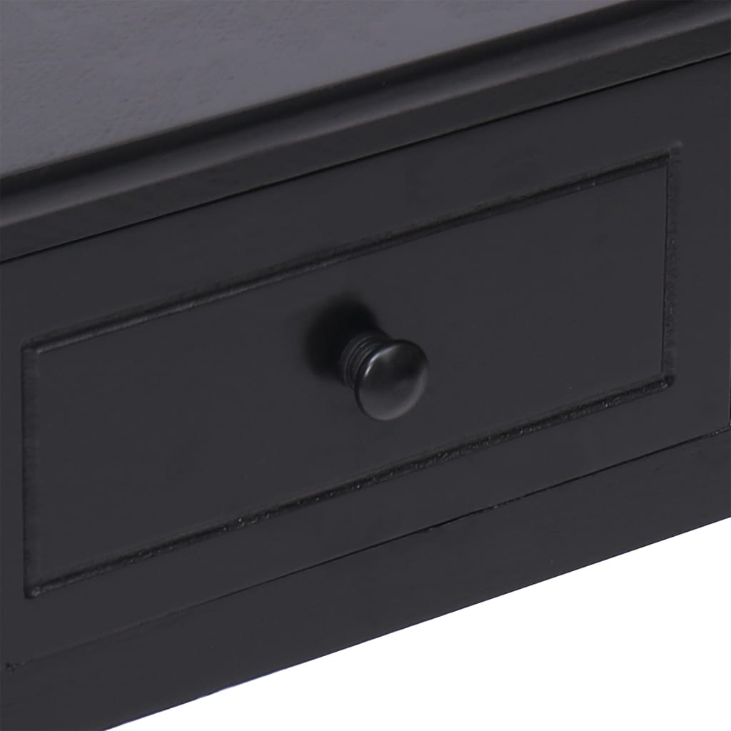 vidaXL Skrivbord svart 108x45x76 cm massivt kejsarträ