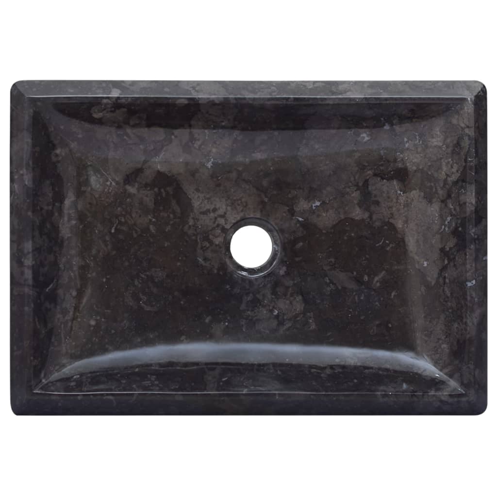 vidaXL Handfat svart 50x35x10 cm marmor