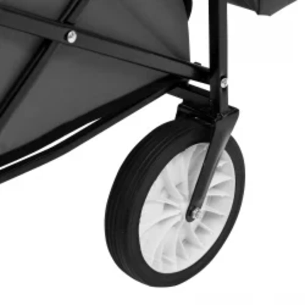 vidaXL Hopfällbar handvagn med tak stål grå