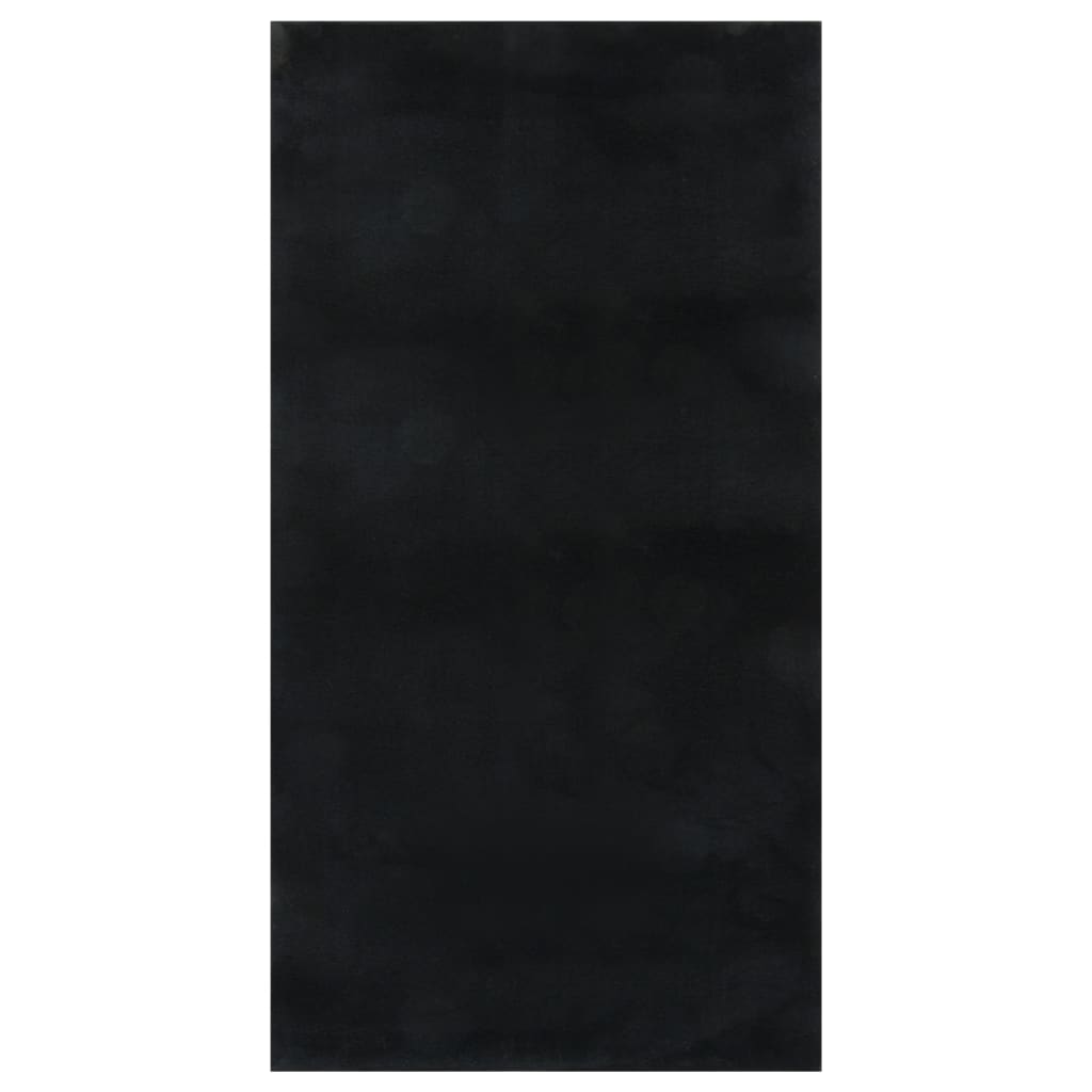 vidaXL Tvättbar matta kort lugg 80x150 cm halkfri svart