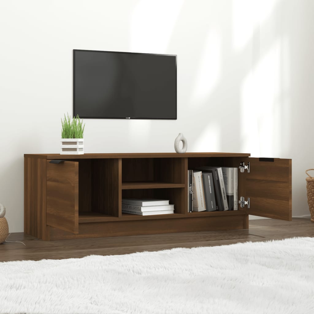vidaXL TV-bänk brun ek 102x35x36,5 cm konstruerat trä