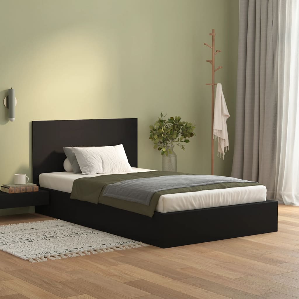 vidaXL Sänggavel svart 120x1,5x80 cm konstruerat trä