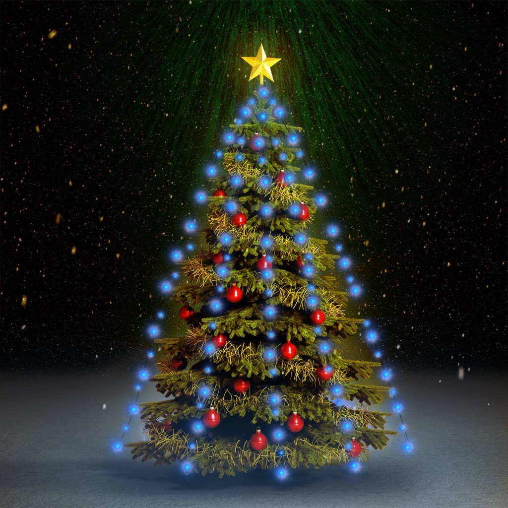 vidaXL Ljusnät för julgran 180 lysdioder blå 180cm