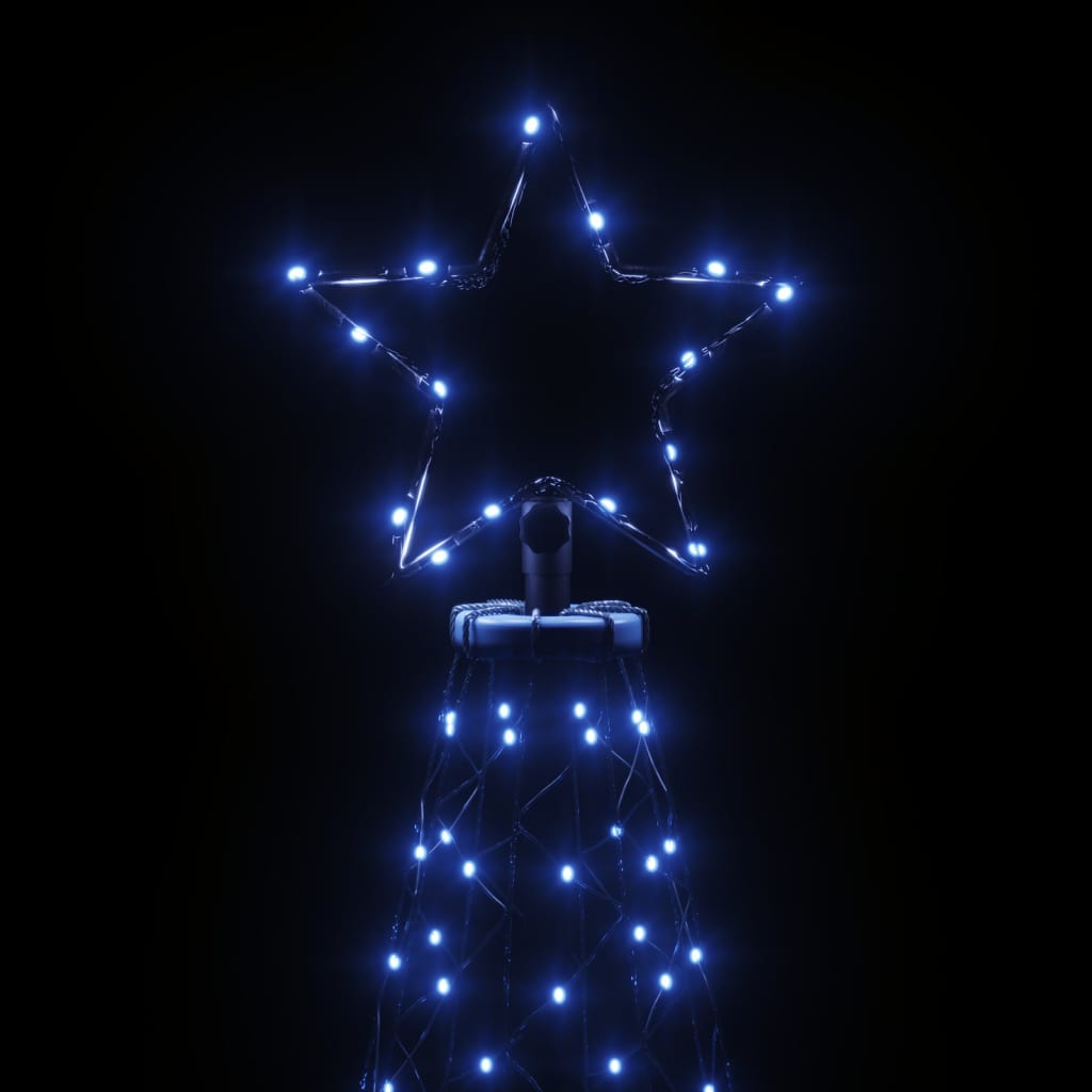 vidaXL Julgran med metallstång 1400 LEDs blå 5 m