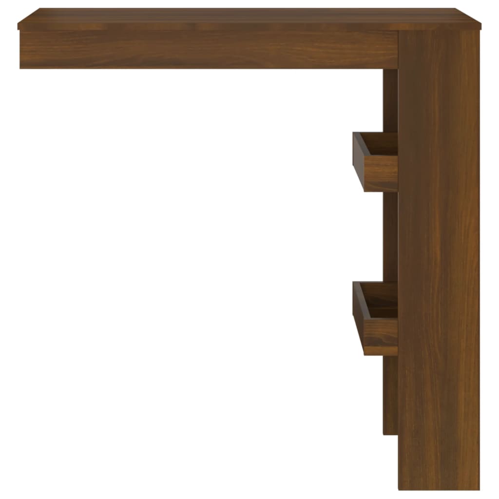 vidaXL Barbord väggmonterat brun ek 102x45x103,5 cm konstruerat trä