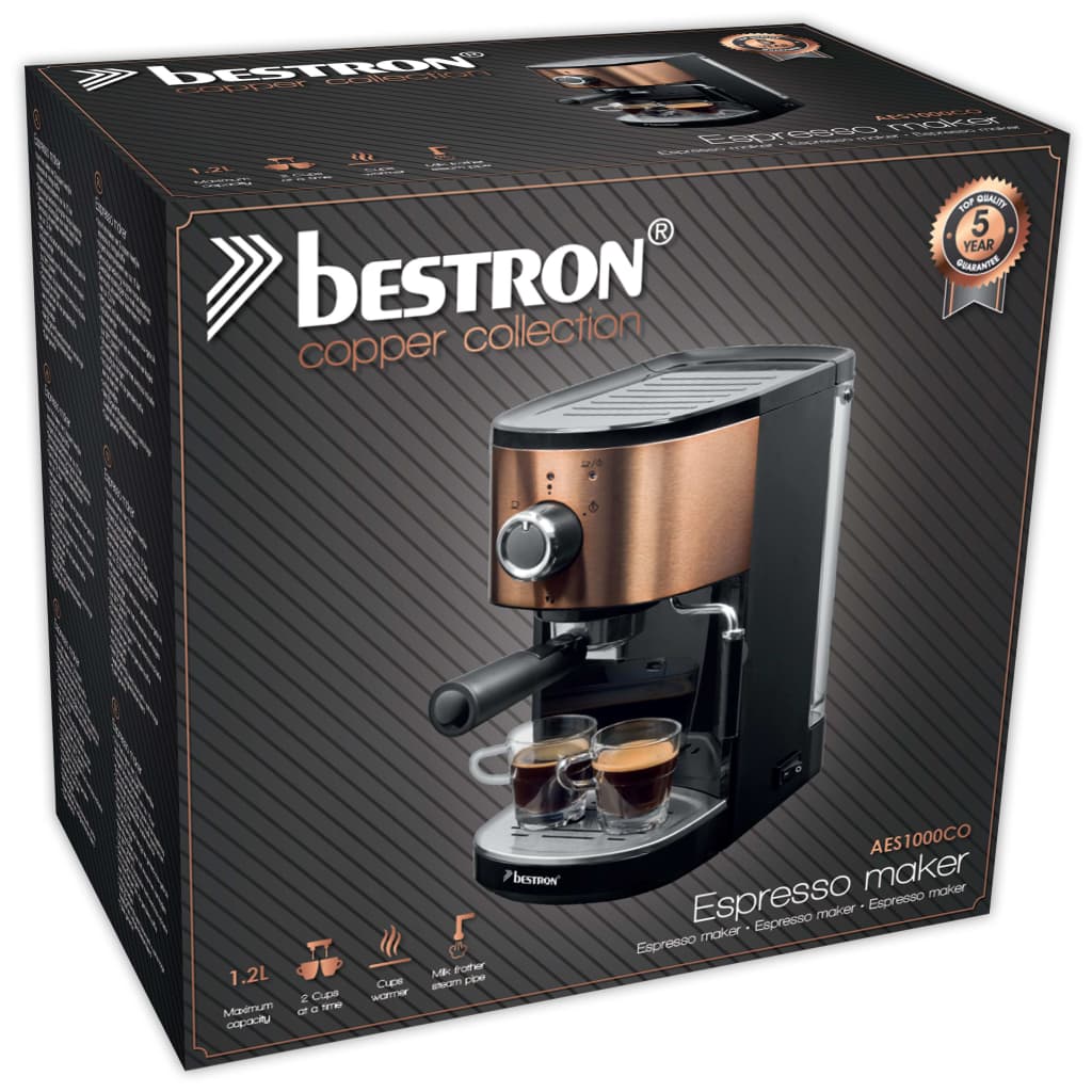 Bestron Espressomaskin Copper Collection AES1000CO 1,2 L