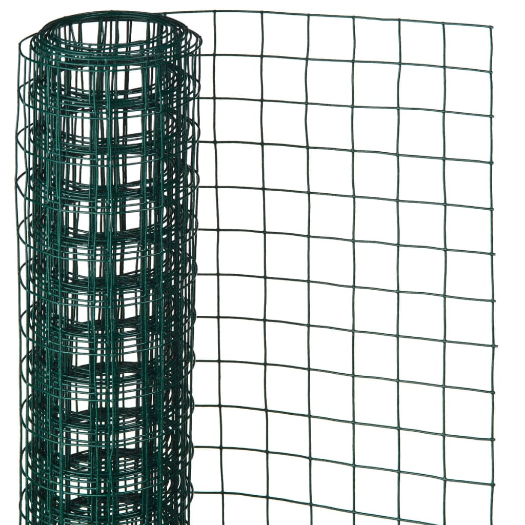 Nature Ståltrådsnät fyrkantig 1x5 m 25 mm plastbelagd stål grön