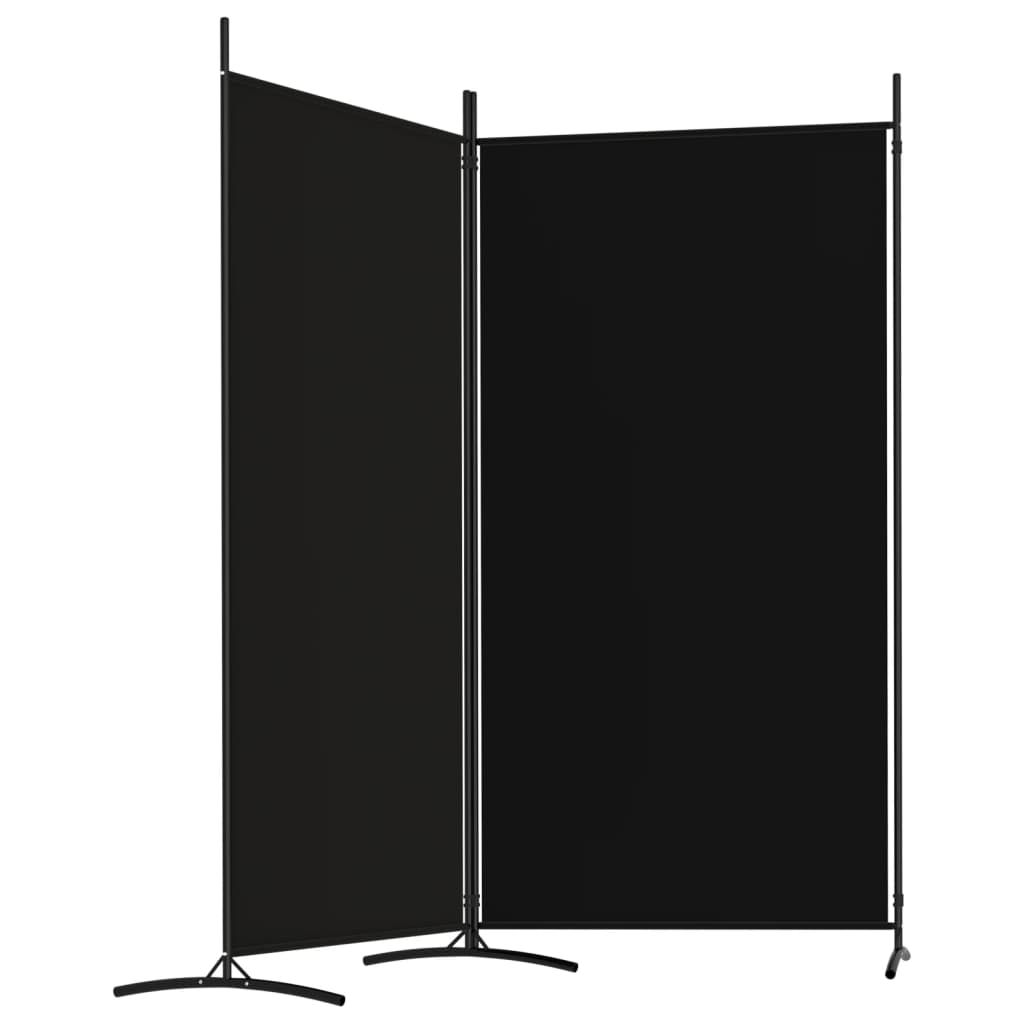 vidaXL Rumsavdelare 2 panel svart 175x180 cm tyg