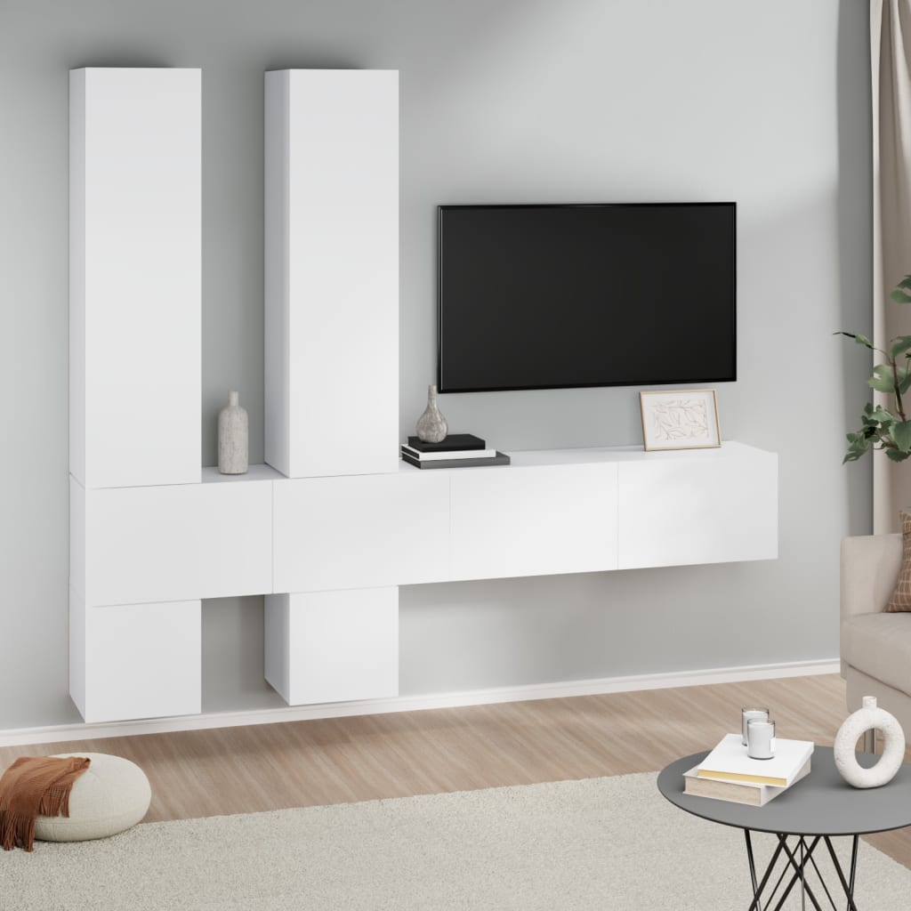 vidaXL Väggmonterat tv-skåp vit konstruerat trä