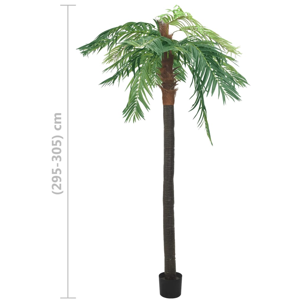 vidaXL Konstgjord kanariepalm i kruka 305 cm grön