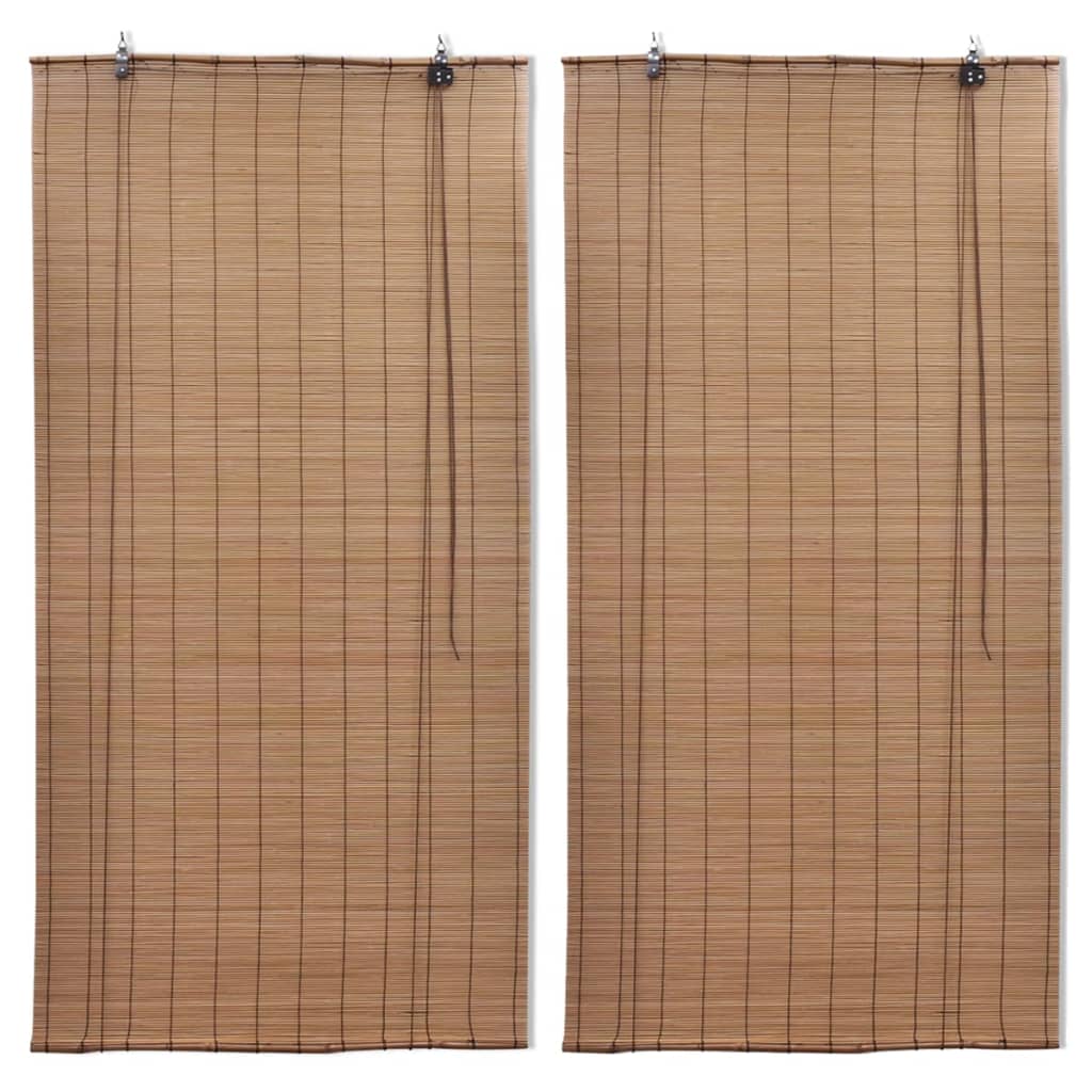 vidaXL Rullgardin bambu 2 st 80 x 160 cm brun