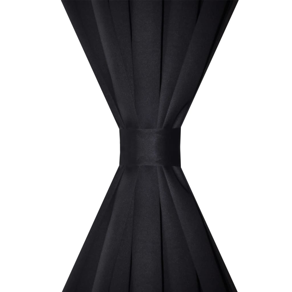 2-pack svarta gardiner med hyskupphängning 135 x 245 cm