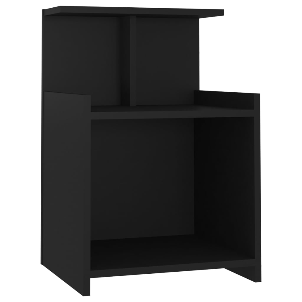 vidaXL Sängbord 2 st svart 40x35x60 cm konstruerat trä