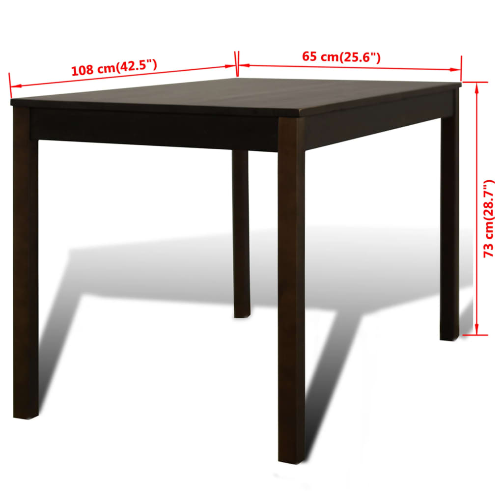 Matbord trä med 4 stolar brun