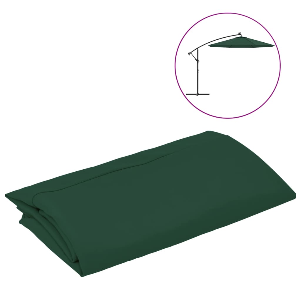 vidaXL Reservtyg för frihängande parasoll grön 300 cm
