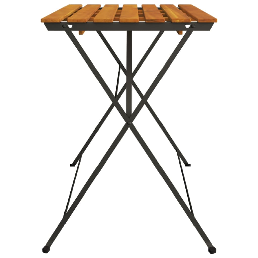 vidaXL Hopfällbart cafébord 100x54x71 cm massivt akaciaträ och stål