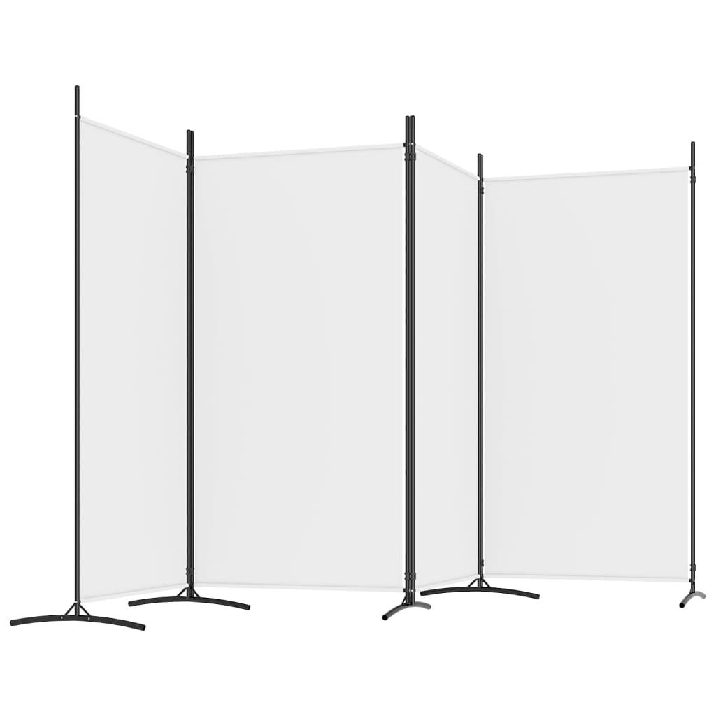 vidaXL Rumsavdelare 4 paneler vit 346x180 cm tyg