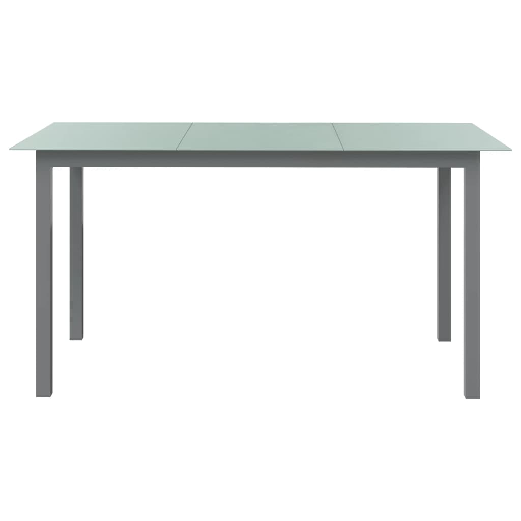 vidaXL Trädgårdsbord ljusgrå150x90x74 cm aluminium och glas