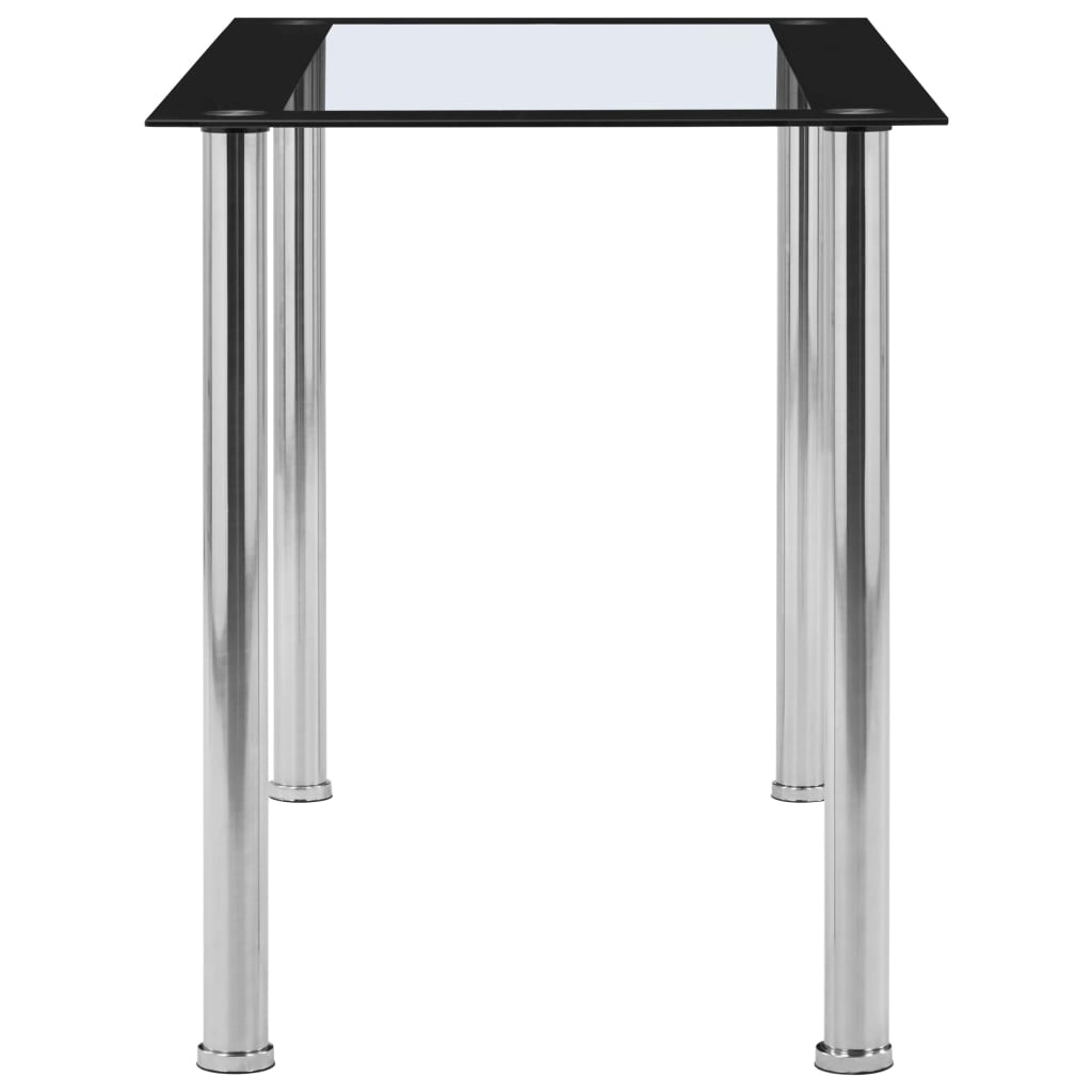 vidaXL Matbord svart och transparent 120x60x75 cm härdat glas