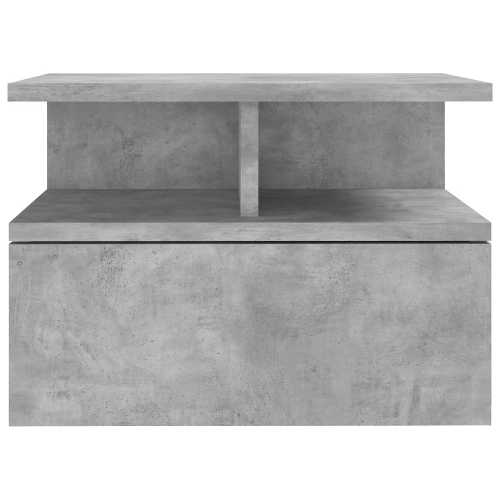 vidaXL Svävande sängbord 2 st betonggrå 40x31x27 cm konstruerat trä