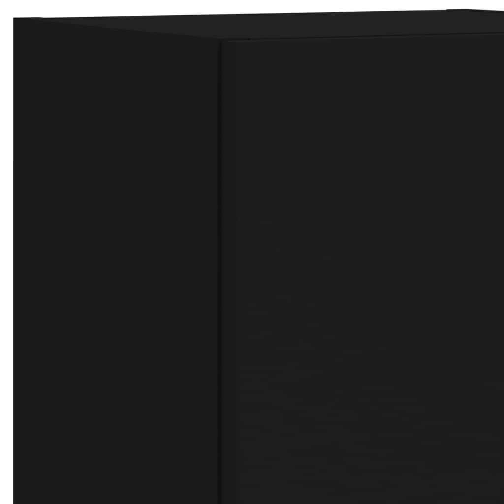 vidaXL Tv-bänk med LED-belysning 2 st svart 30,5x30x102 cm