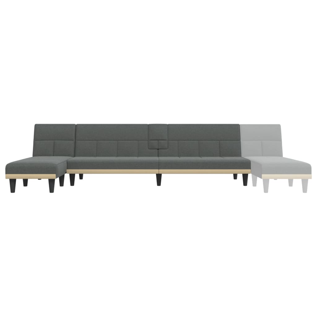 vidaXL L-formad soffa mörkgrå 255x140x70 cm tyg