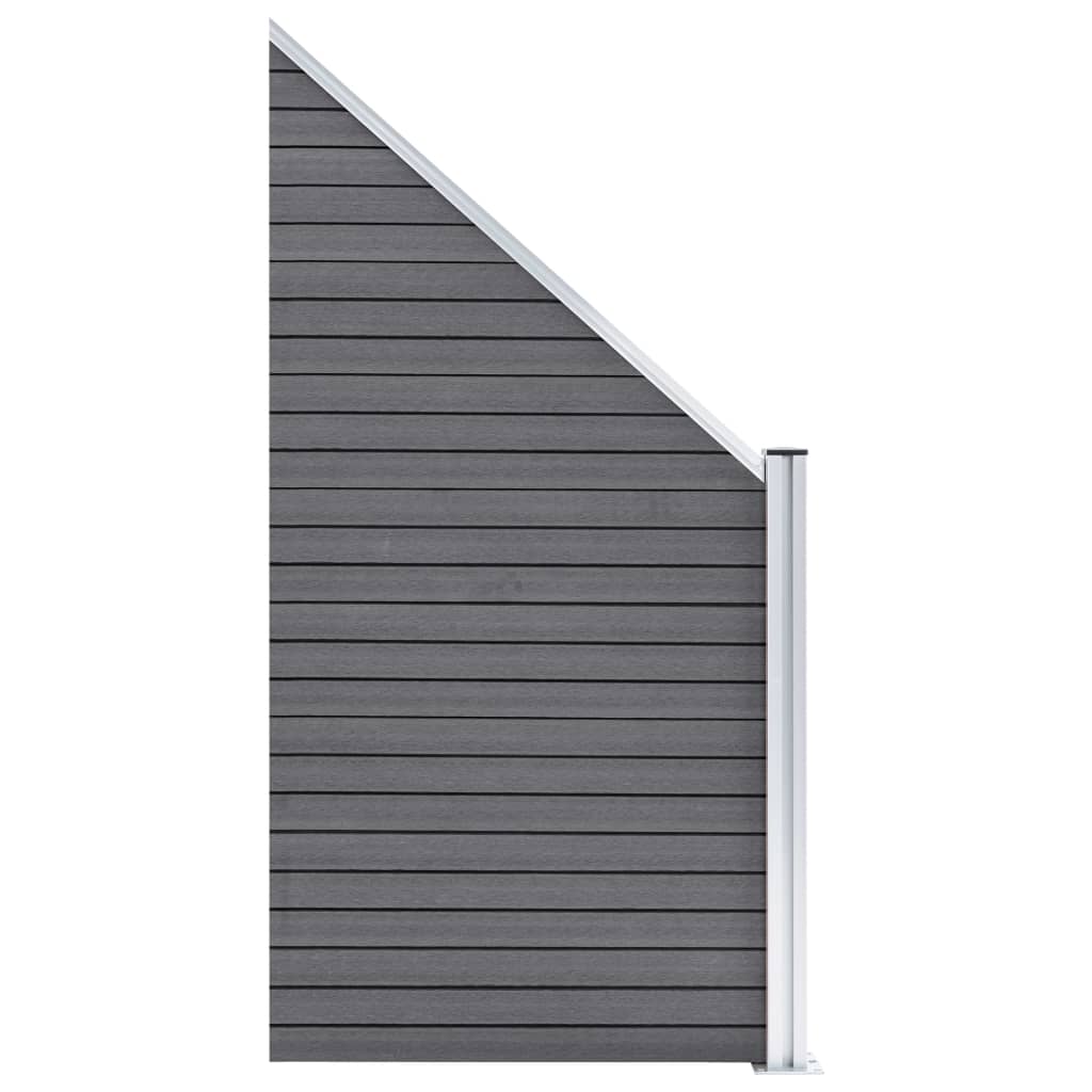 vidaXL WPC-staketpanel 7 fyrkantig + 1 vinklad 1311x186 cm grå