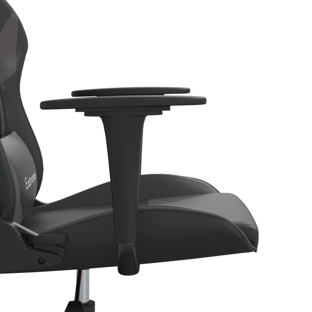 vidaXL Gamingstol med massage svart och grå konstläder