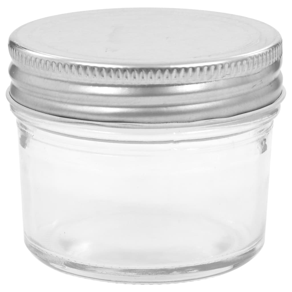 vidaXL Syltburkar i glas med silvriga lock 48 st 110 ml