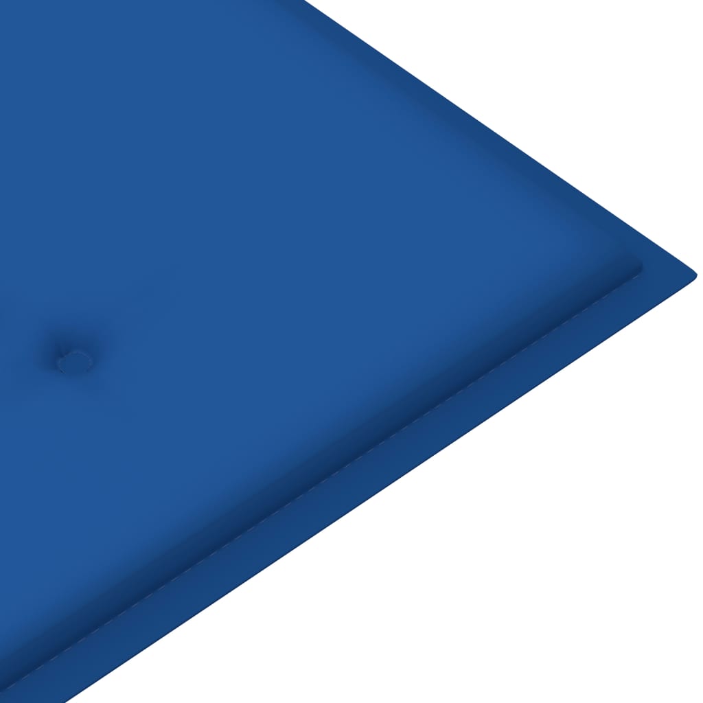 vidaXL Bataviabänk med kungsblå dyna 150 cm massiv teak