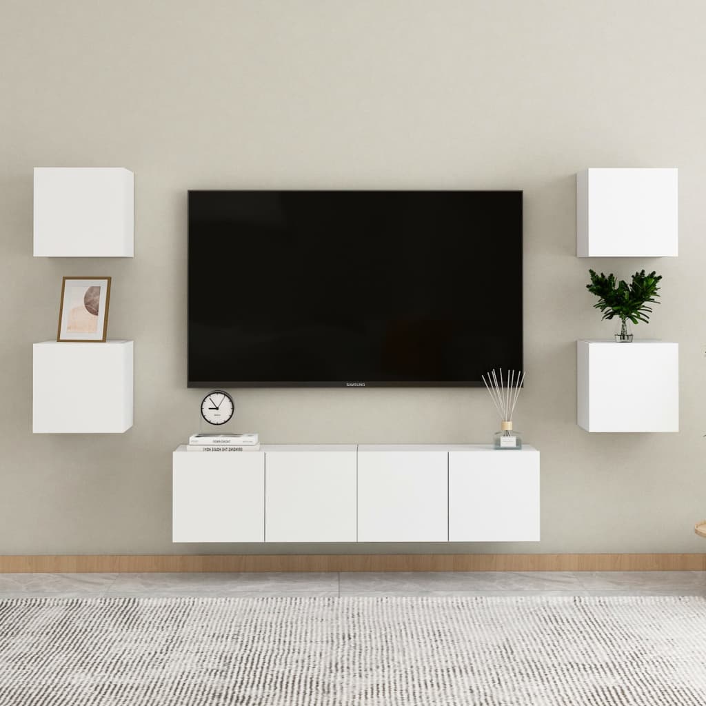 vidaXL Väggmonterad tv-bänk vit 30,5x30x30 cm