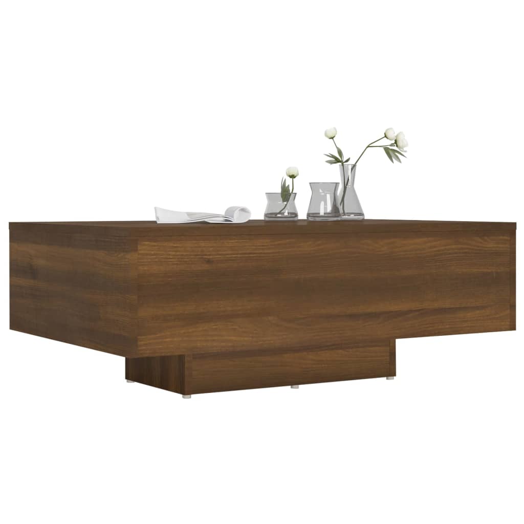 Table basse avec lumières LED blanc 55x55x31 cm