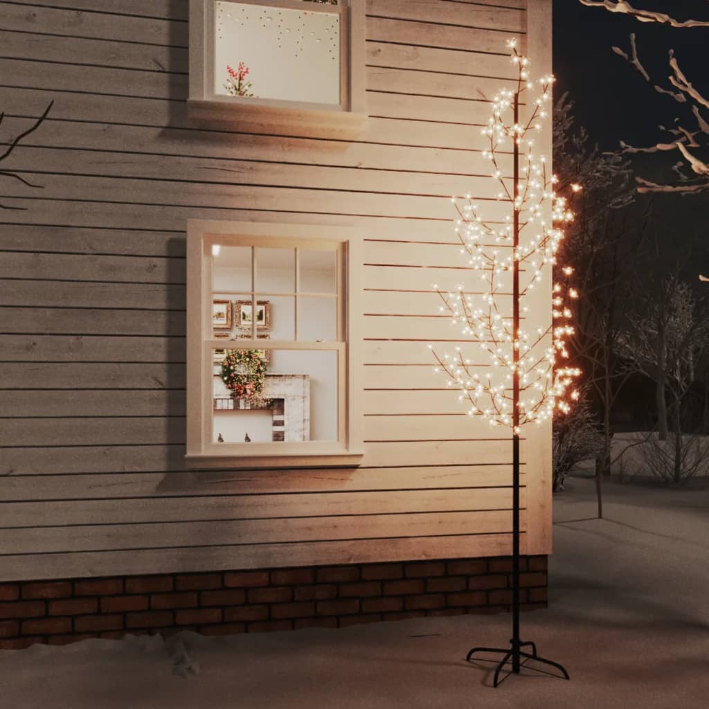 vidaXL Körsbärsträd med LED varmvita 368 lysdioder 300 cm