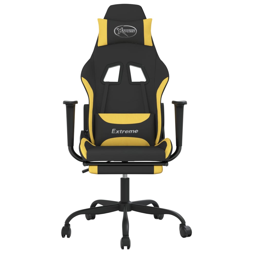 vidaXL Gamingstol med fotstöd svart och gul tyg