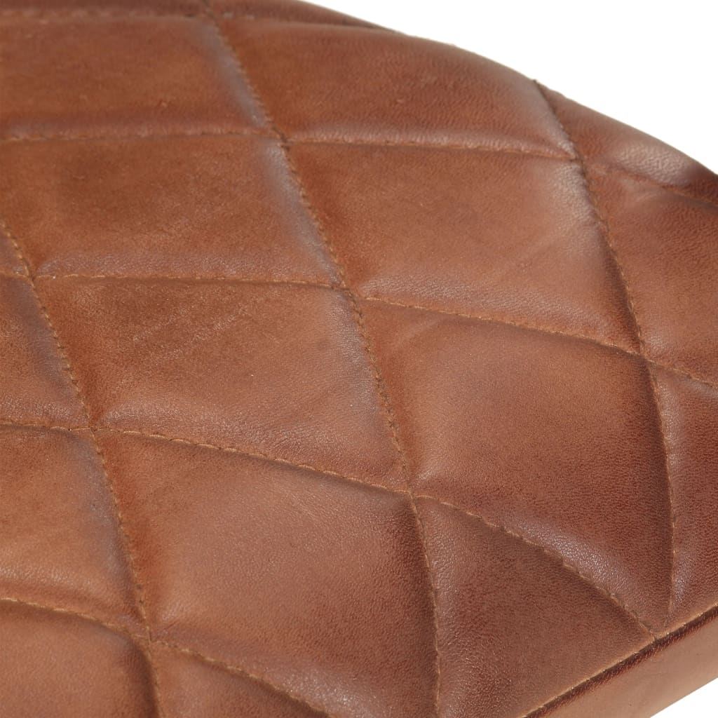 vidaXL Fribärande matstolar 2 st brun äkta läder