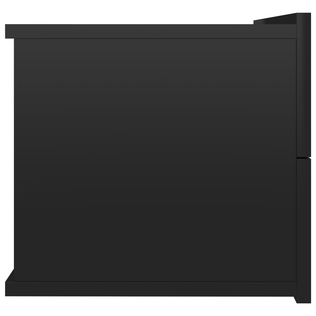 vidaXL Sängbord 2 st svart högglans 40x30x30 cm spånskiva