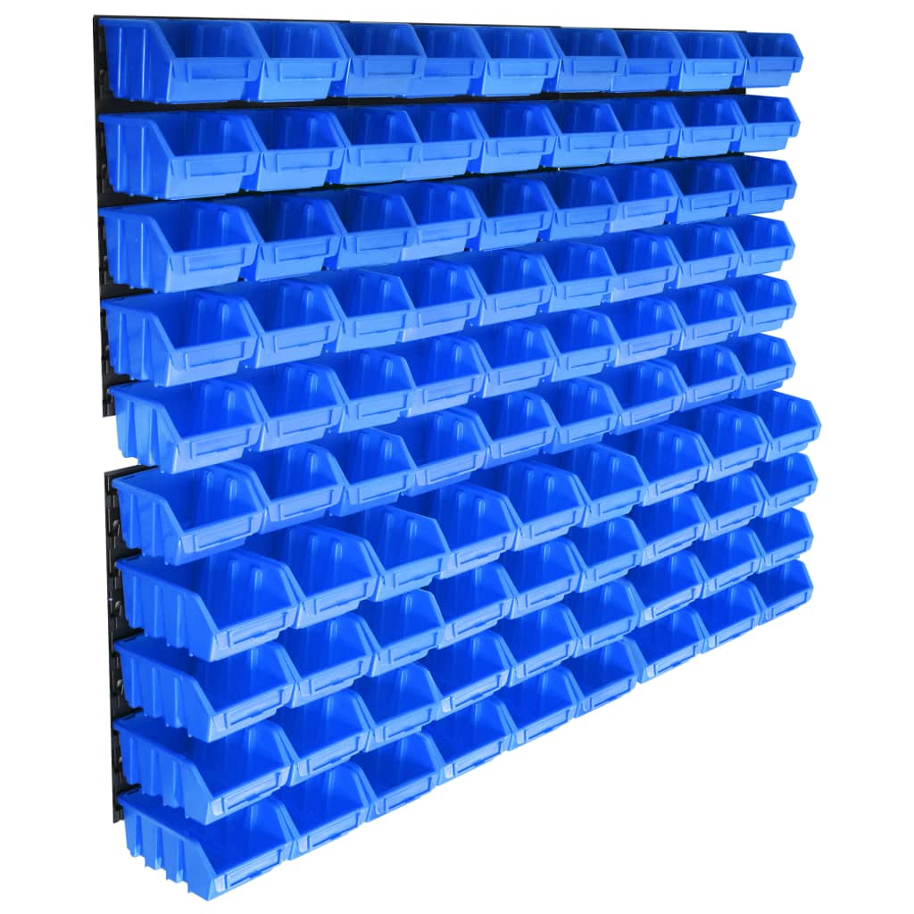 vidaXL Sortimentlådsats 96 st med väggpaneler blå