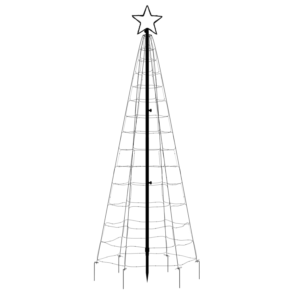 vidaXL Julgransbelysning med markspett 220 LEDs kallvitt 180 cm