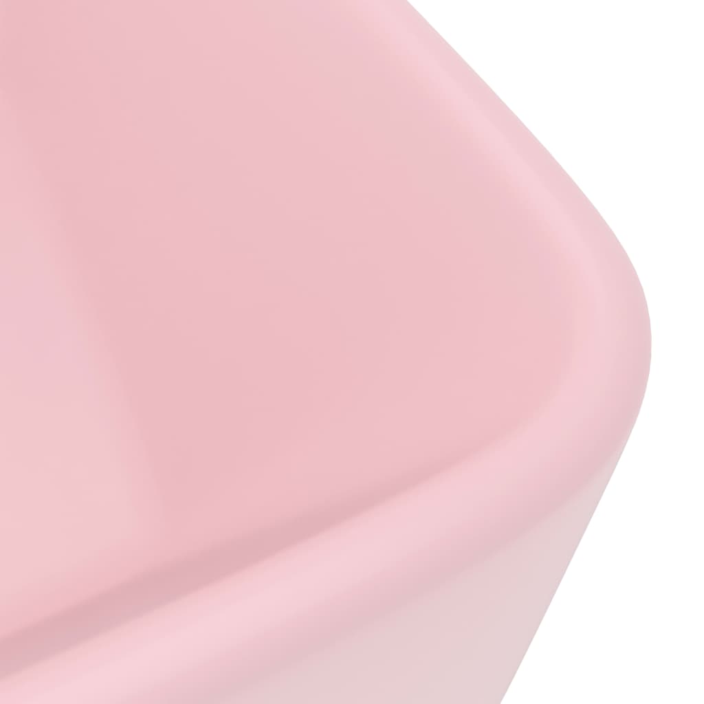 vidaXL Lyxigt handfat matt rosa 41x30x12 cm keramik
