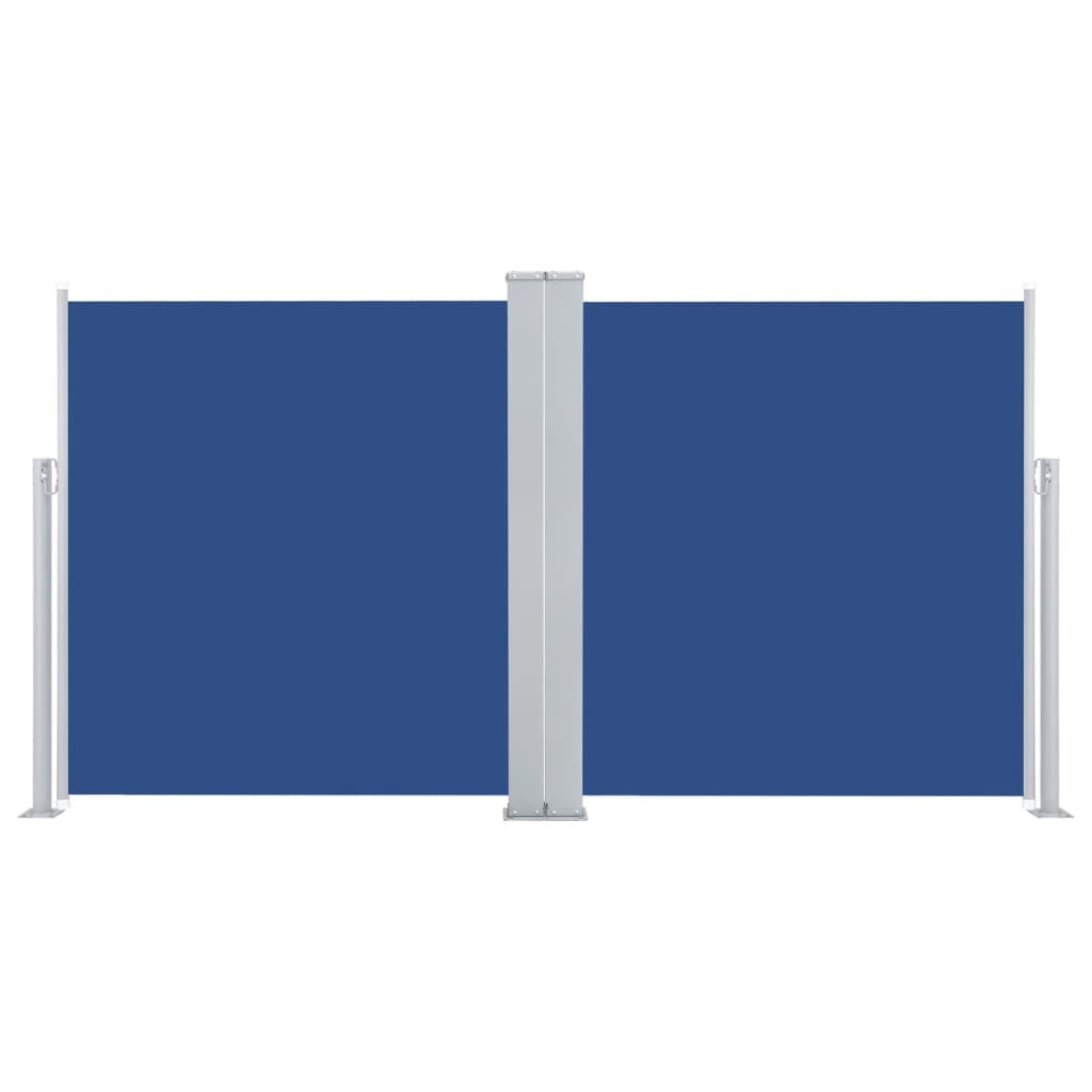 vidaXL Infällbar sidomarkis blå 140x600 cm
