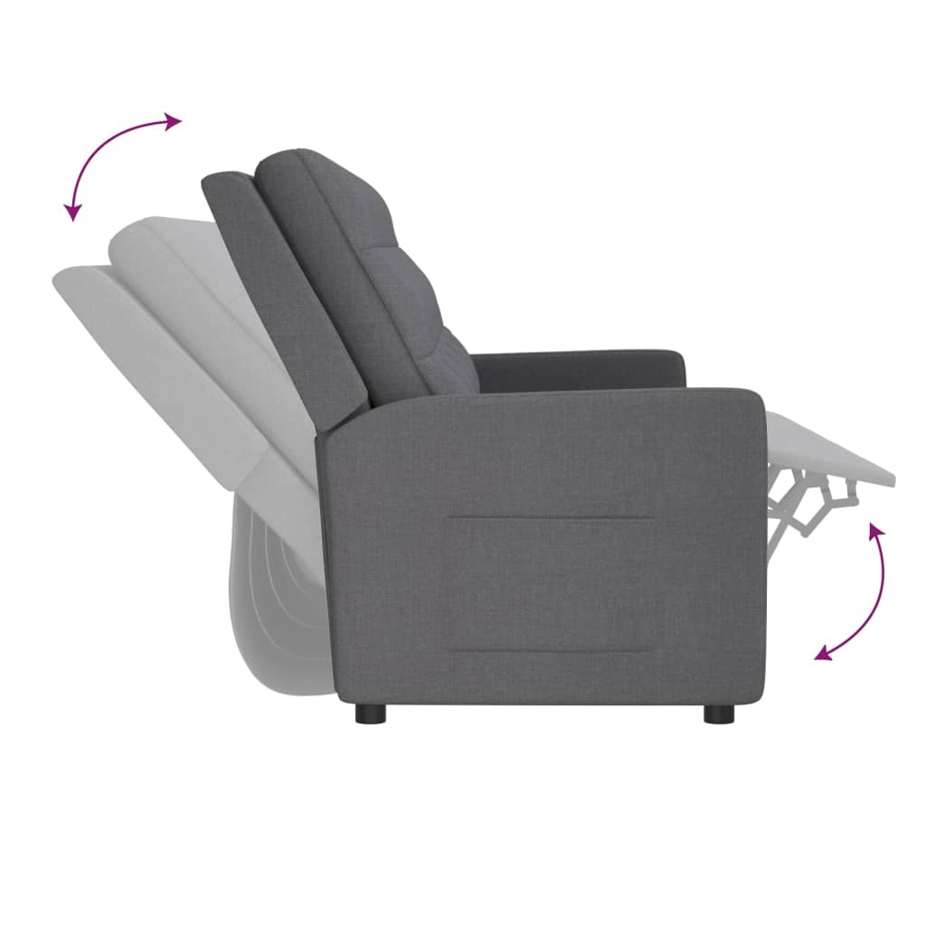vidaXL 4-sits reclinerfåtölj ljusgrå tyg