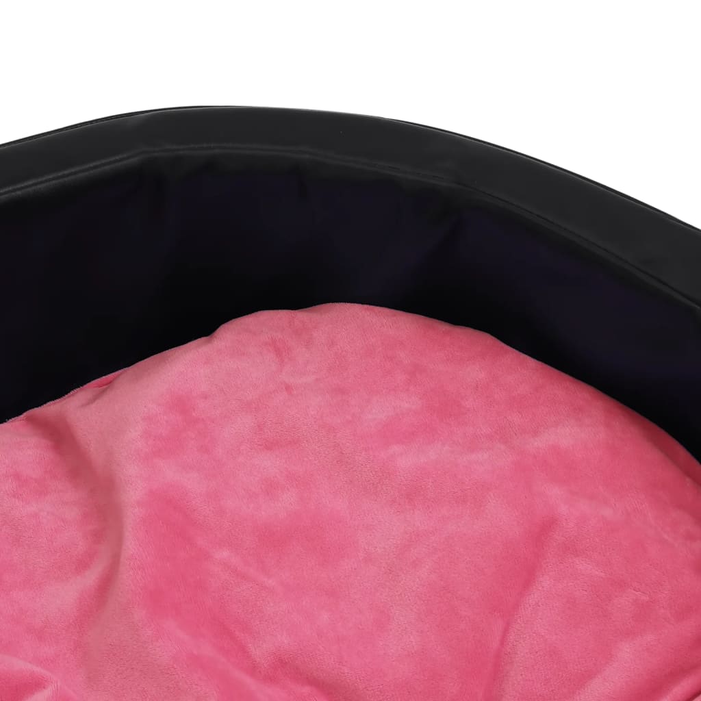 vidaXL Hundbädd svart och rosa 79x70x19 cm plysch och konstläder